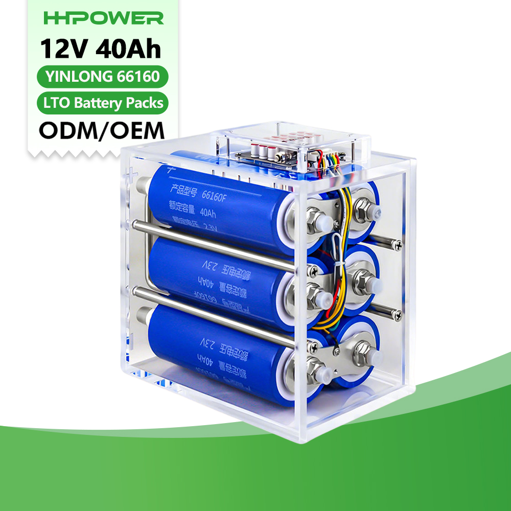 LTO 12V 40AH 35AH 30ah Large Single Lithium Titanate Battery Pack Low Temperature Resistant Power Cylindrical Lto Battery Pack