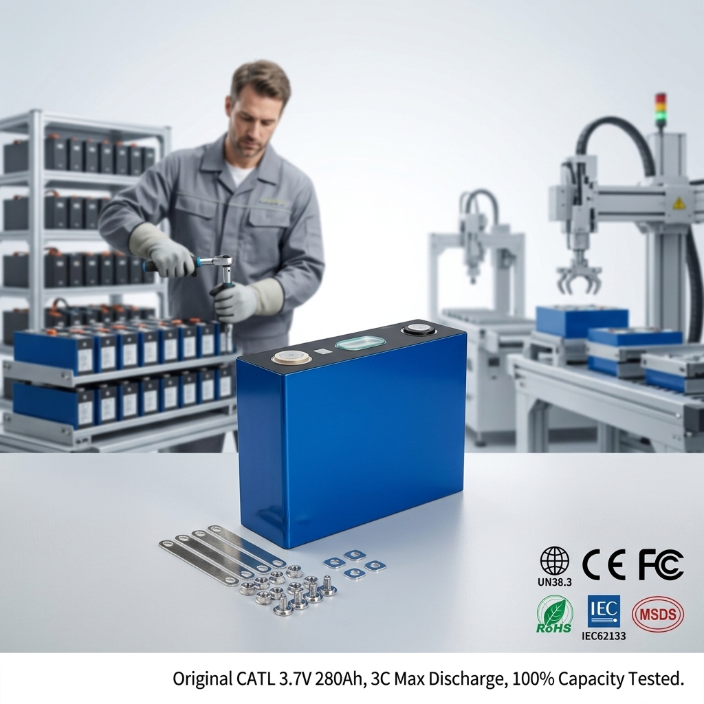 High Energy Density Smart Original Catl 3.7V 280Ah Nmc Battery Cell Supports 3C Continuous Discharge Rate For Powerful Ev Motor