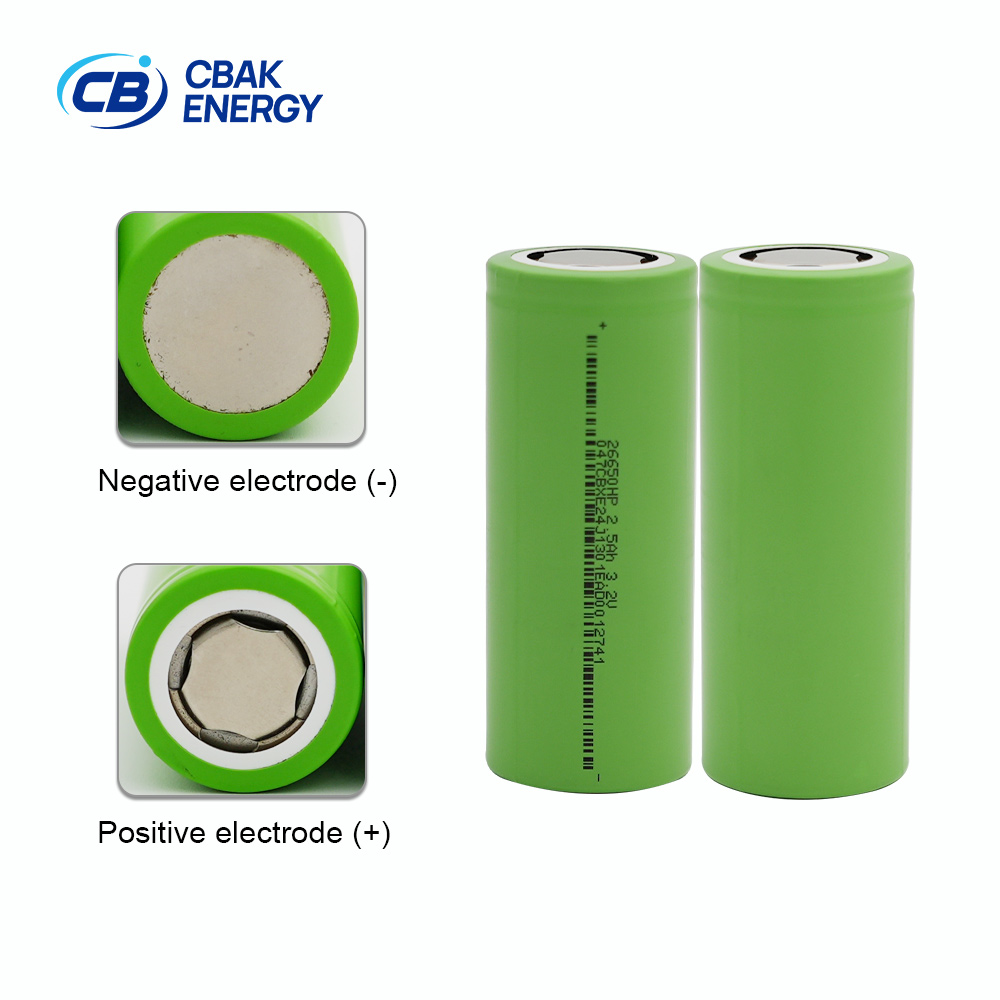 CBAK 26650HP 3.2V 2.5Ah LiFePO4 Battery 25C Discharge Rate Cylindrical Car Audio Start 3500 Cycle Life CE/ROHS Certified