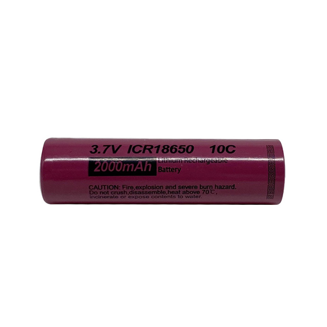 10C High Discharge Rate 18*65mm Size 2000mAh Nominal Capacity Icr18650 Cylindrical Lithium Ion Battery for Scooter