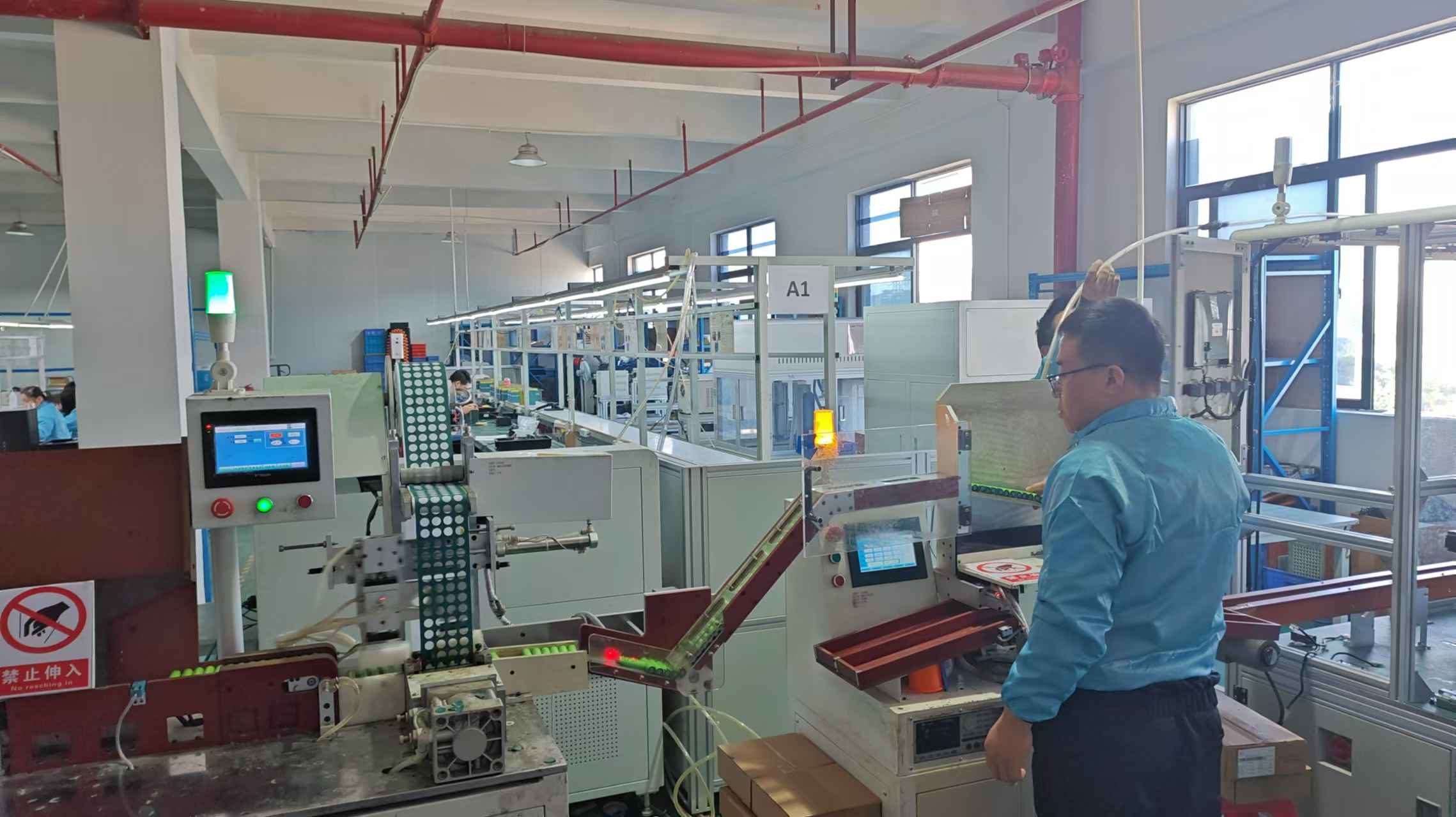 Battery cell sorting process — precision grading by voltage and capacity at Nuwon Energy