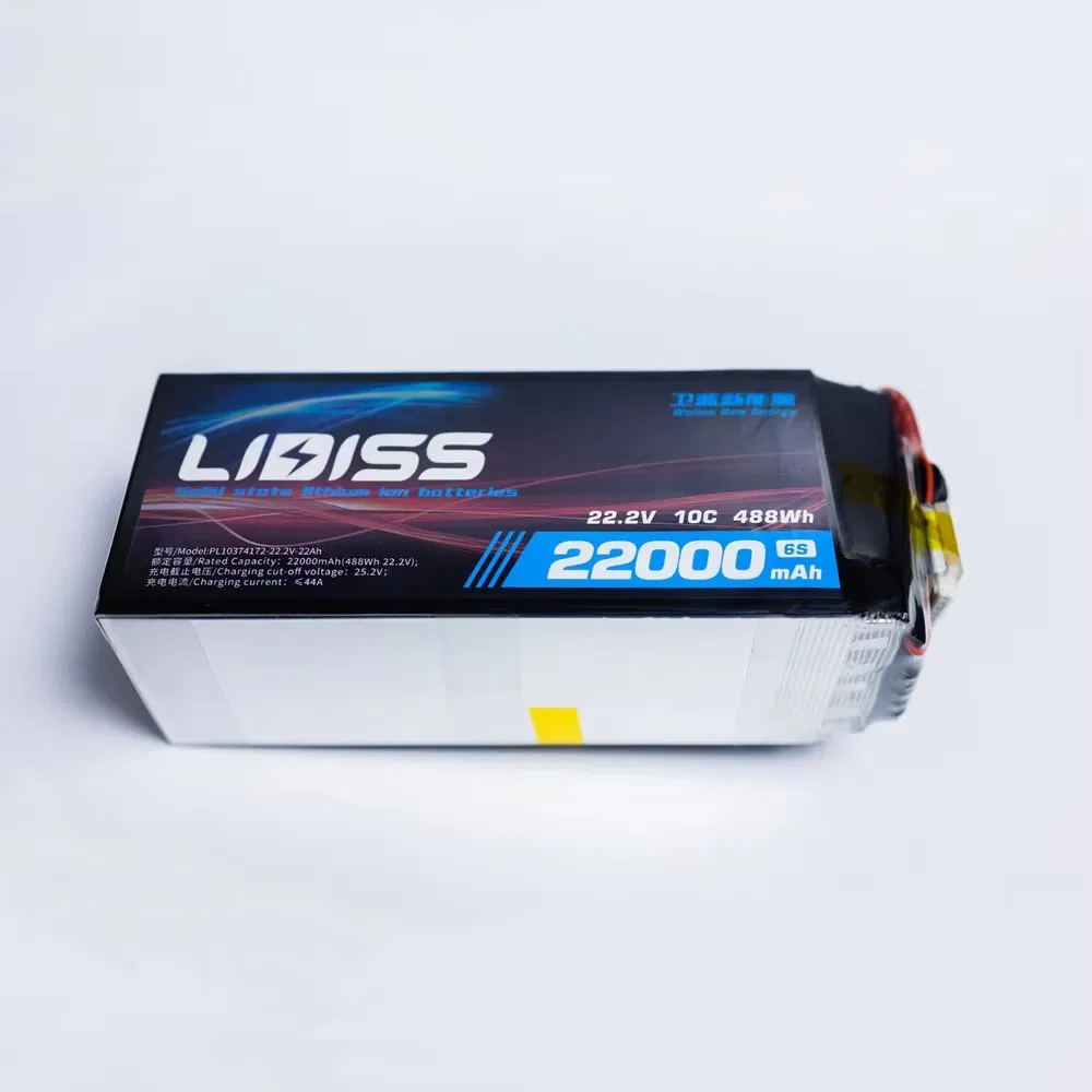 Hot 6s 22.2V 10c 22000mAh Semi-Solid State Lipo Battery for RC Airplane Multi-Rotor Quadcopter Drone Robot
