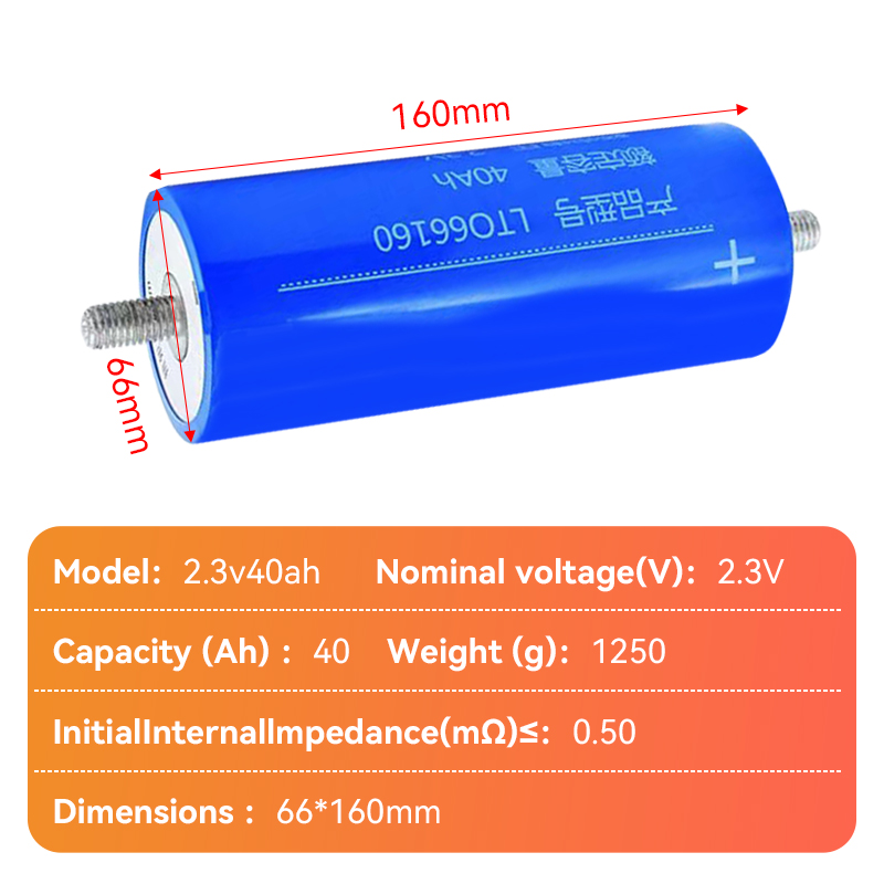 YINLONG 66160 LTO 2.3V 40AH 30AH 35AH 45AH 3.2V Cylindrical Lithium Titanate Battery Cell for Solar Energy Storage System