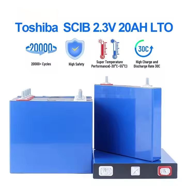 ANSIMSGO Toshiba SCIB 20Ah Prismatic Lithium Titanate Battery 2.3V Max 750A Discharge 20000 Cycle Life -30~50C Operating Temp