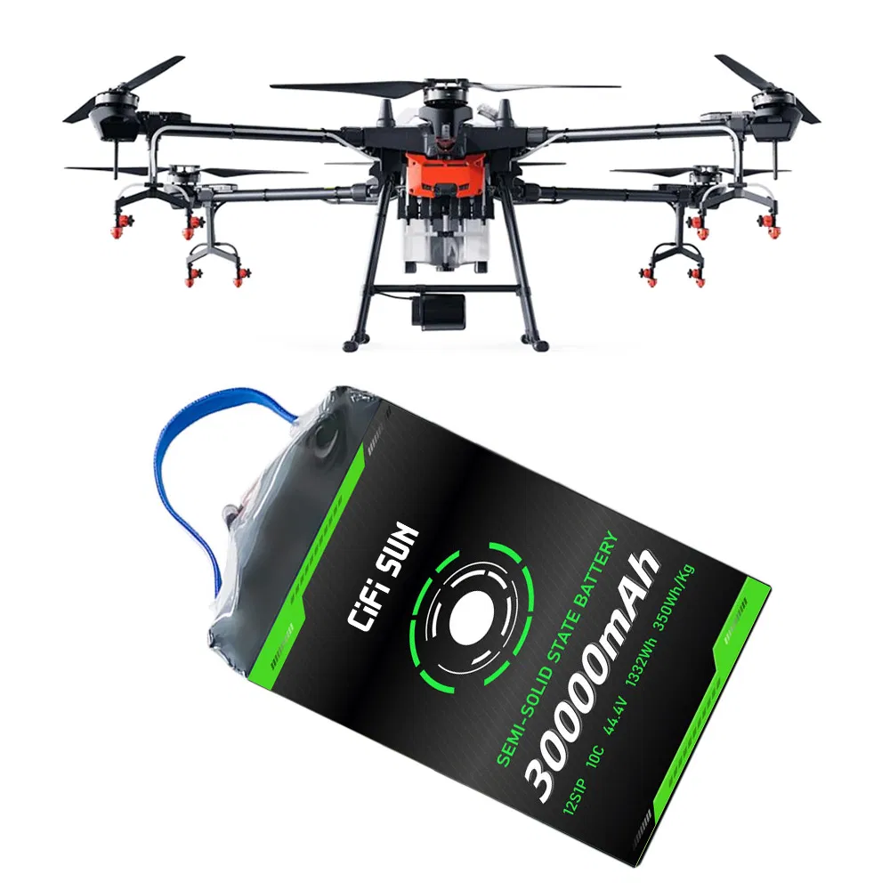 Customized Solid State Drone Fpv 60000mAh 6s/12s/14s/18s/24s 10c/20c Lipo Battery Lithium Ion Pack