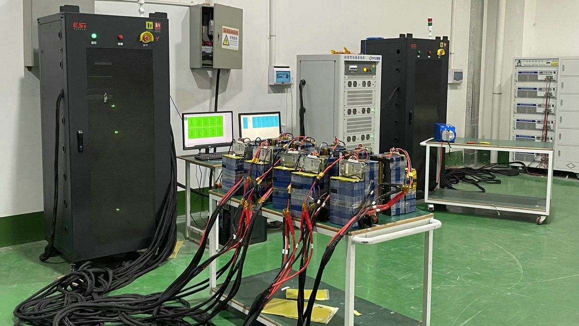 Battery aging and conditioning process at Nuwon Energy production line