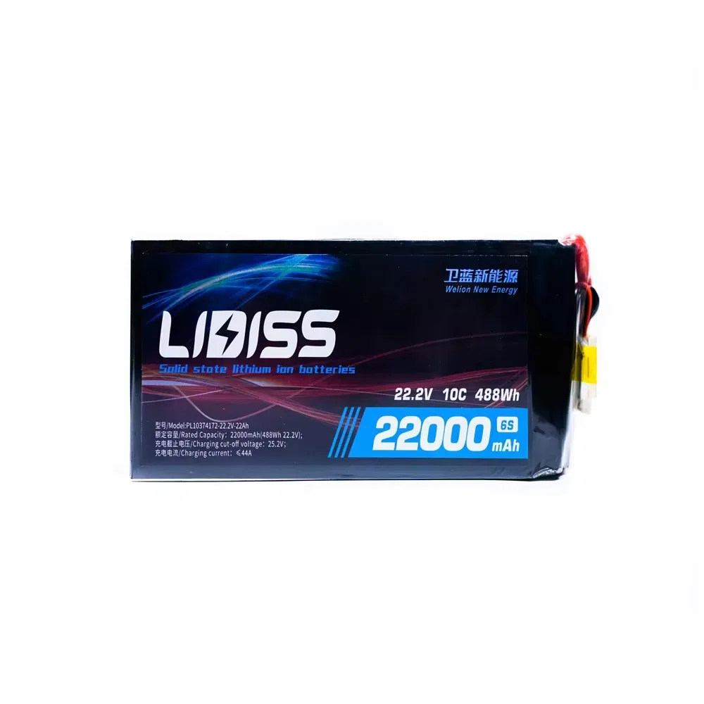 Hot 6s 22.2V 10c 22000mAh Semi-Solid State Lipo Battery for RC Airplane Multi-Rotor Quadcopter Drone Robot