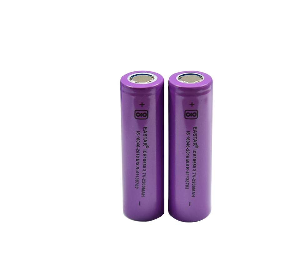 Flat Top/Button Top 18650 2200mAh Lithium Cell with Bis