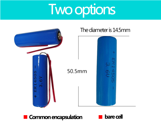ER14505M 3.6V AA Lithium Primary Lisocl2 Bobbin Type Batteries Lithium Thionyl Chloride Battery