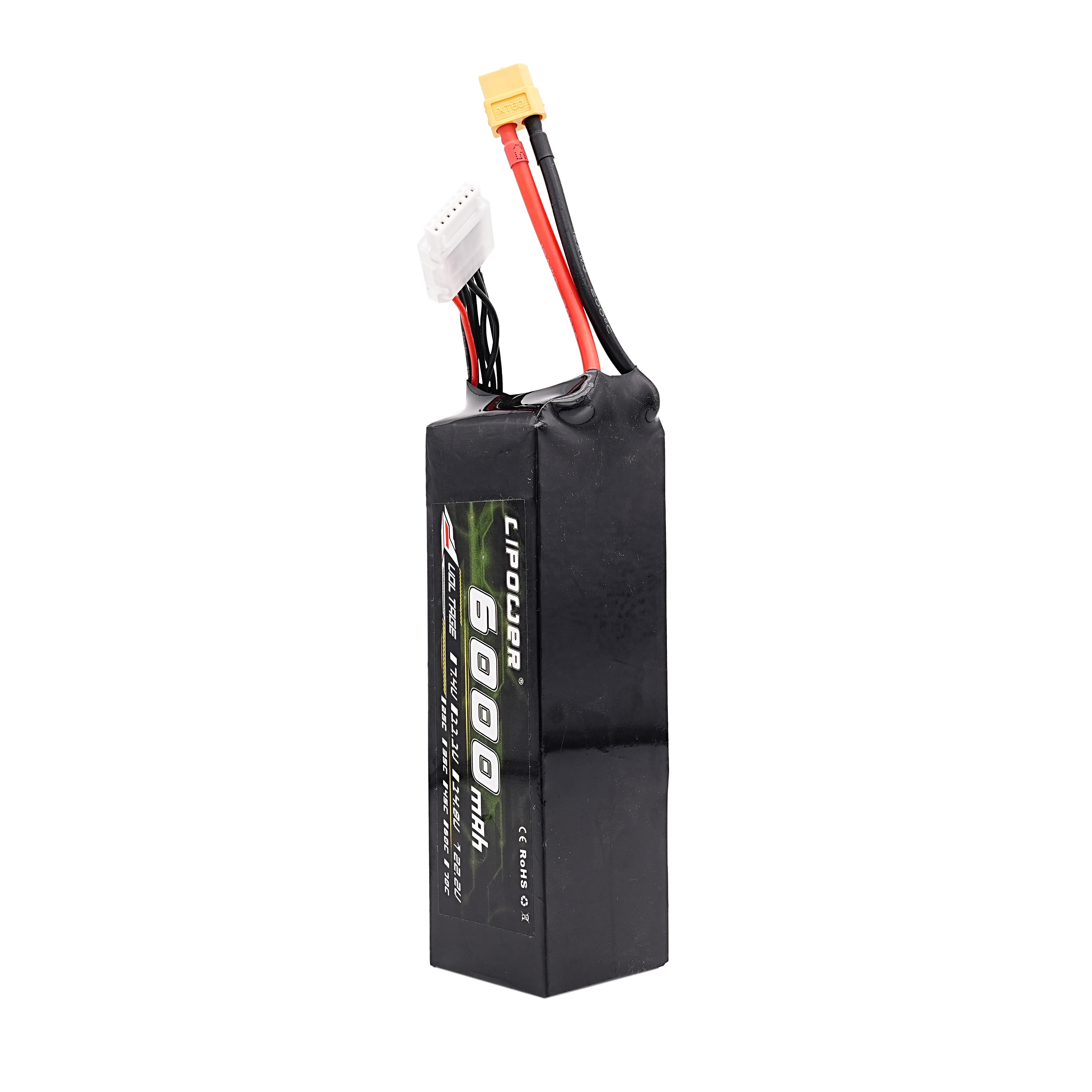 LIPOWER 4S 6000mAh 14.8V 50C 100C XT90 High Discharge Rechargeable LiPo Battery Pack For RC Cars Boats Drones FPV Racing Trucks