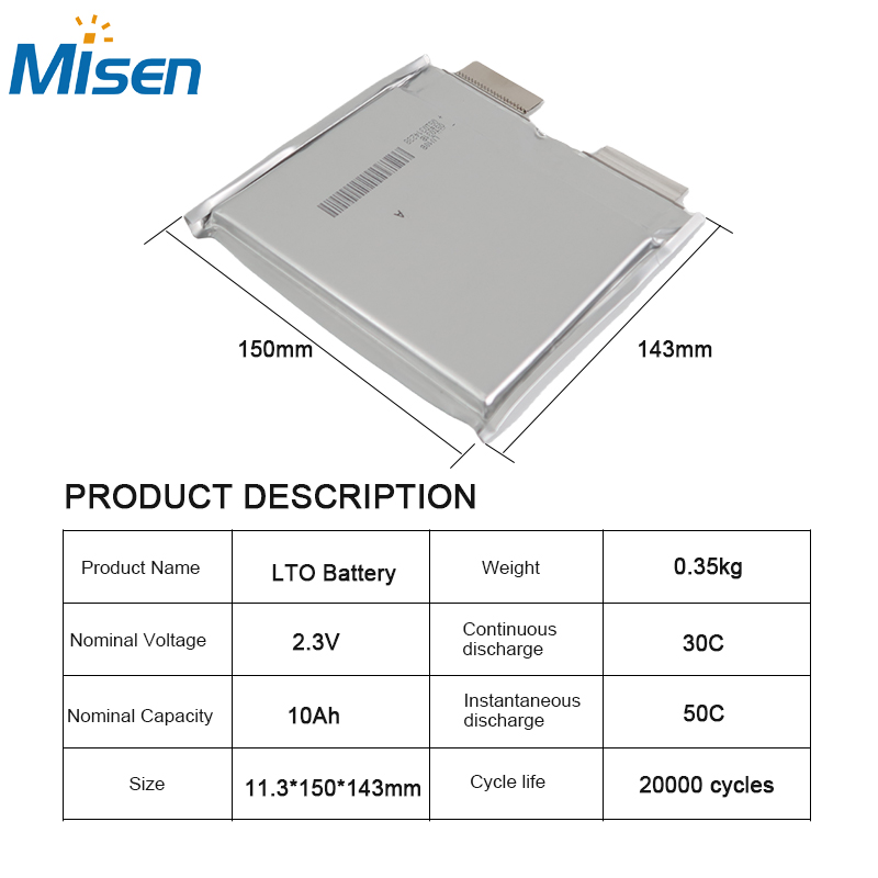 Wholesale High Rate 50C 2.3V 10Ah Pouch Cell L10D 12D LTO Lithium Titanate Battery Cell for Jump Starters Power Packs