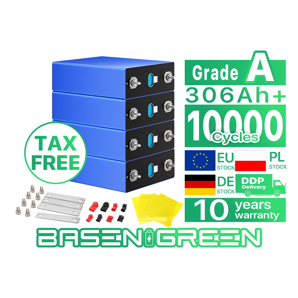 PL Stock 3.2V 280Ah Grade Prismatic LiFePO4 Battery For Home Energy Storage REPT 300ah 314ah 320ah 345ah Lithium Ion Cell Power