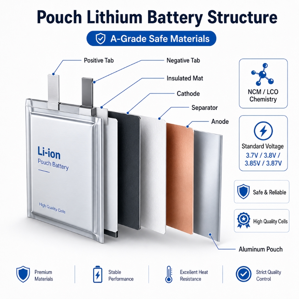 Manufacturer KC Certified 3.7v 801738 450mAh pouch lithium ion batteries Cell for Korea Market Smart Devices Customized Solution