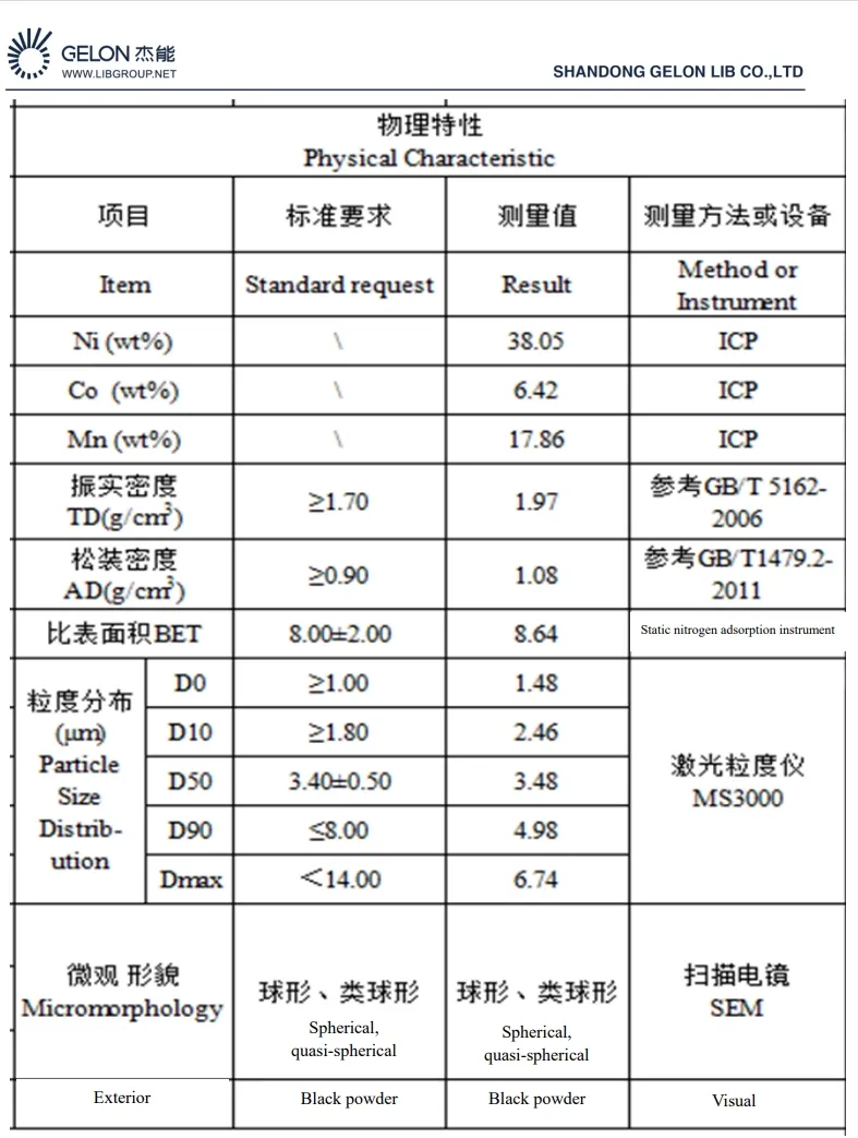 High Purity Nmc Precursor Powder Nickel Cobalt Manganese Hydroxide for Lithium-Ion Battery Cathode Material