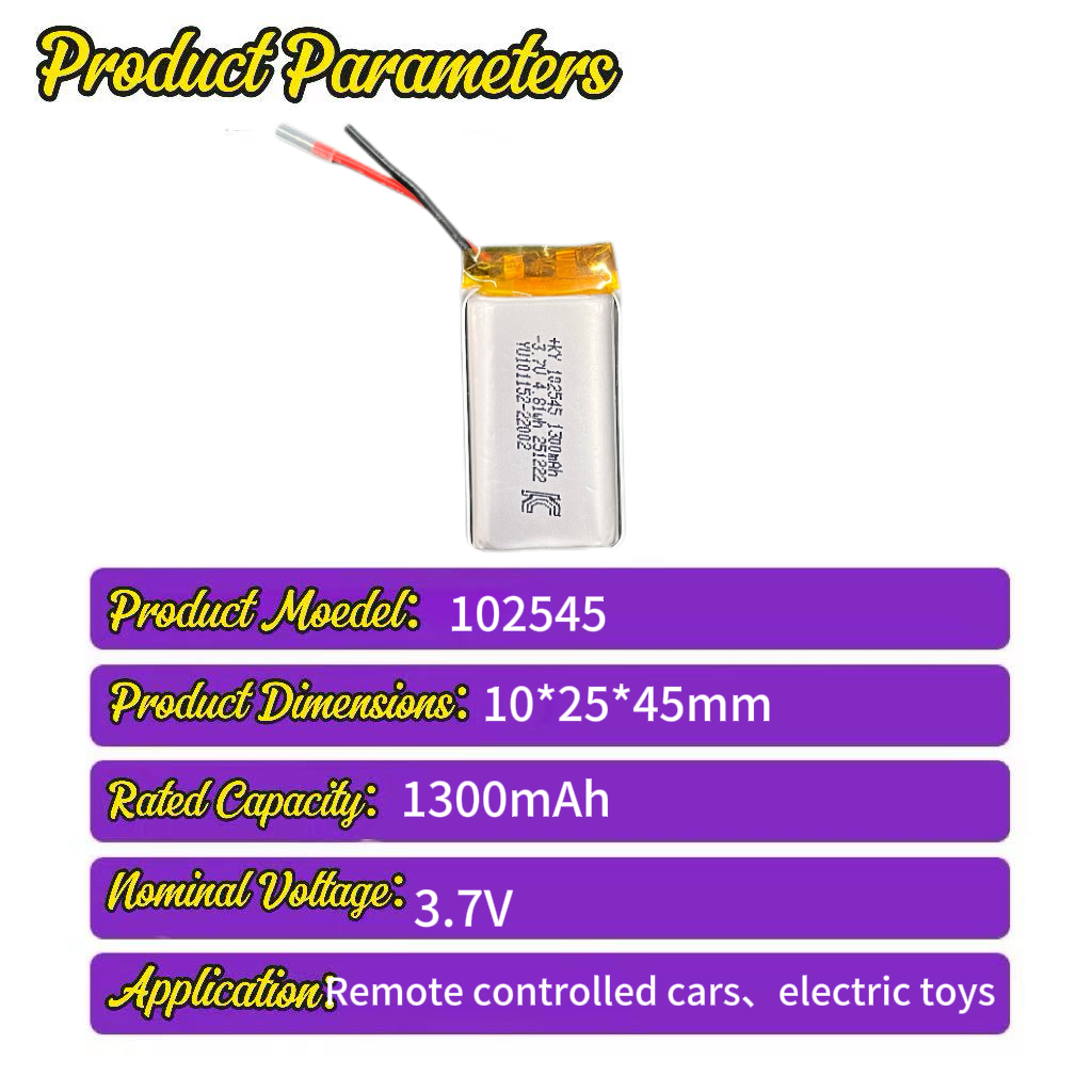 Factory OEM Wholesale KC Quality 102545 3.7v Cell 1300mAh 1500mAh 2000mAh 2200mAh 2500mAh 3000mAh Li Polymer Pouch Battery Pack
