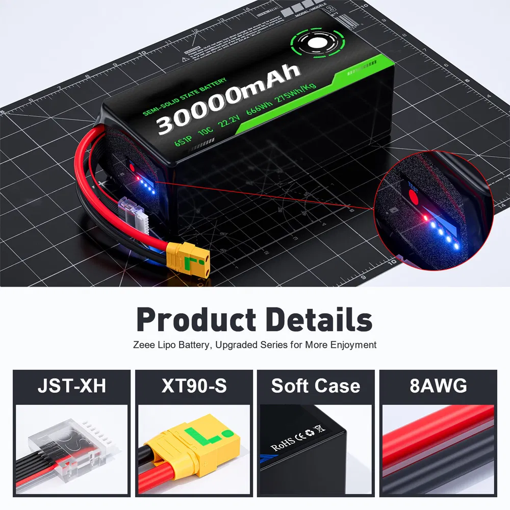 Semi-Solid State Battery 33000mAh Universal Voltage 6s 23.1V High-Density 10c Drone Battery Pack