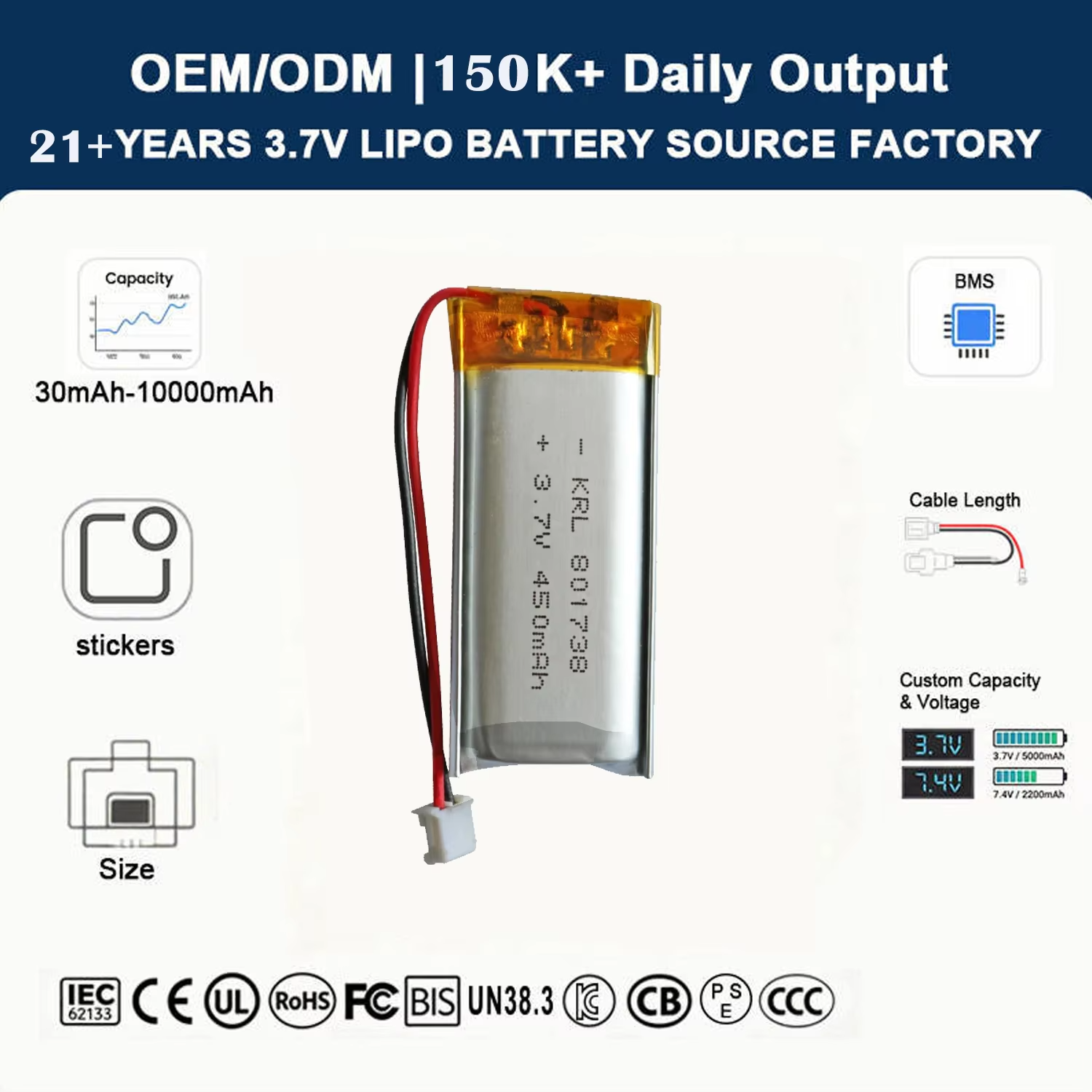 Rechargeable LiPo Cell Option 2