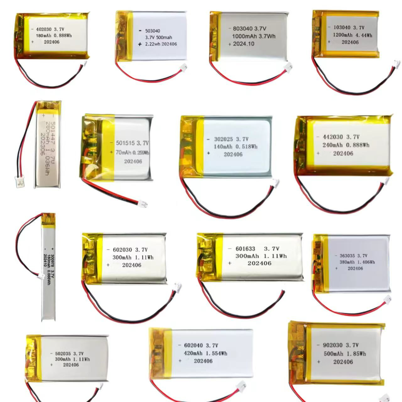 Factory OEM Wholesale KC Quality 102545 3.7v Cell 1300mAh 1500mAh 2000mAh 2200mAh 2500mAh 3000mAh Li Polymer Pouch Battery Pack