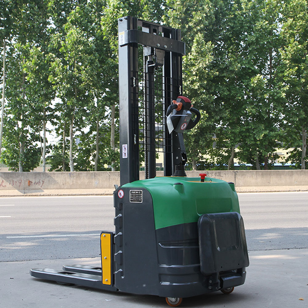 China Factory Mini Pallet Fully Electric Stacker 1.5Ton 2Ton Reach Stacker Battery Stacker For Warehouse Use