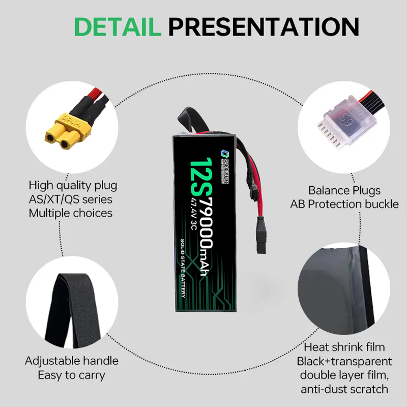 Qiqi 80,000mAh 79,000mAh Ultra Low Temperature Eco-friendly Drone Battery New Generation Li-ion Battery Packs
