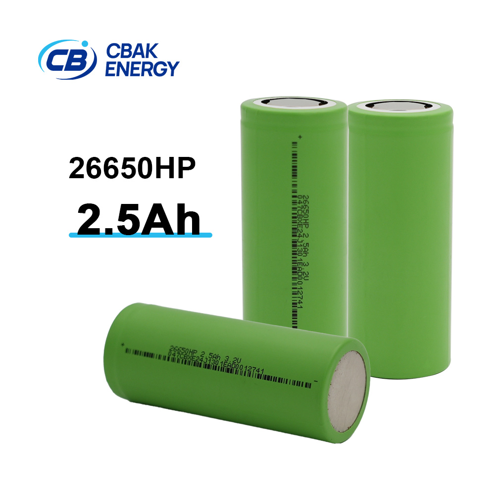 CBAK 26650HP 3.2V 2.5Ah LiFePO4 Battery 25C Discharge Rate Cylindrical Car Audio Start 3500 Cycle Life CE/ROHS Certified