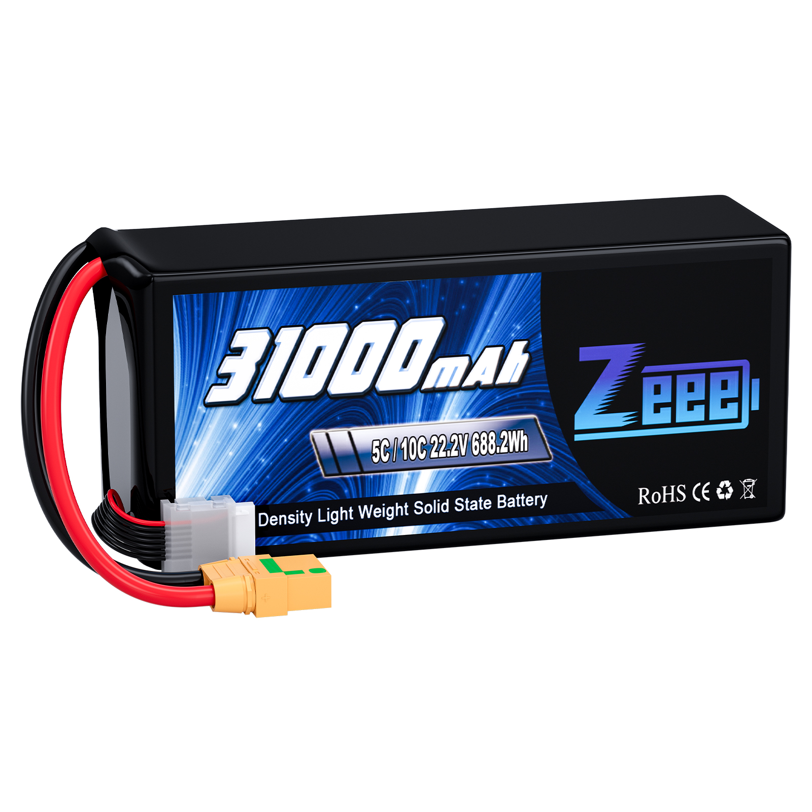 Zeee FPV Drone Battery 6S/12S 44.4V 12000/16000/23000/26000/29000/32500/35000mAh 5C/10C Semi- Solid State Battery For FPV Drone