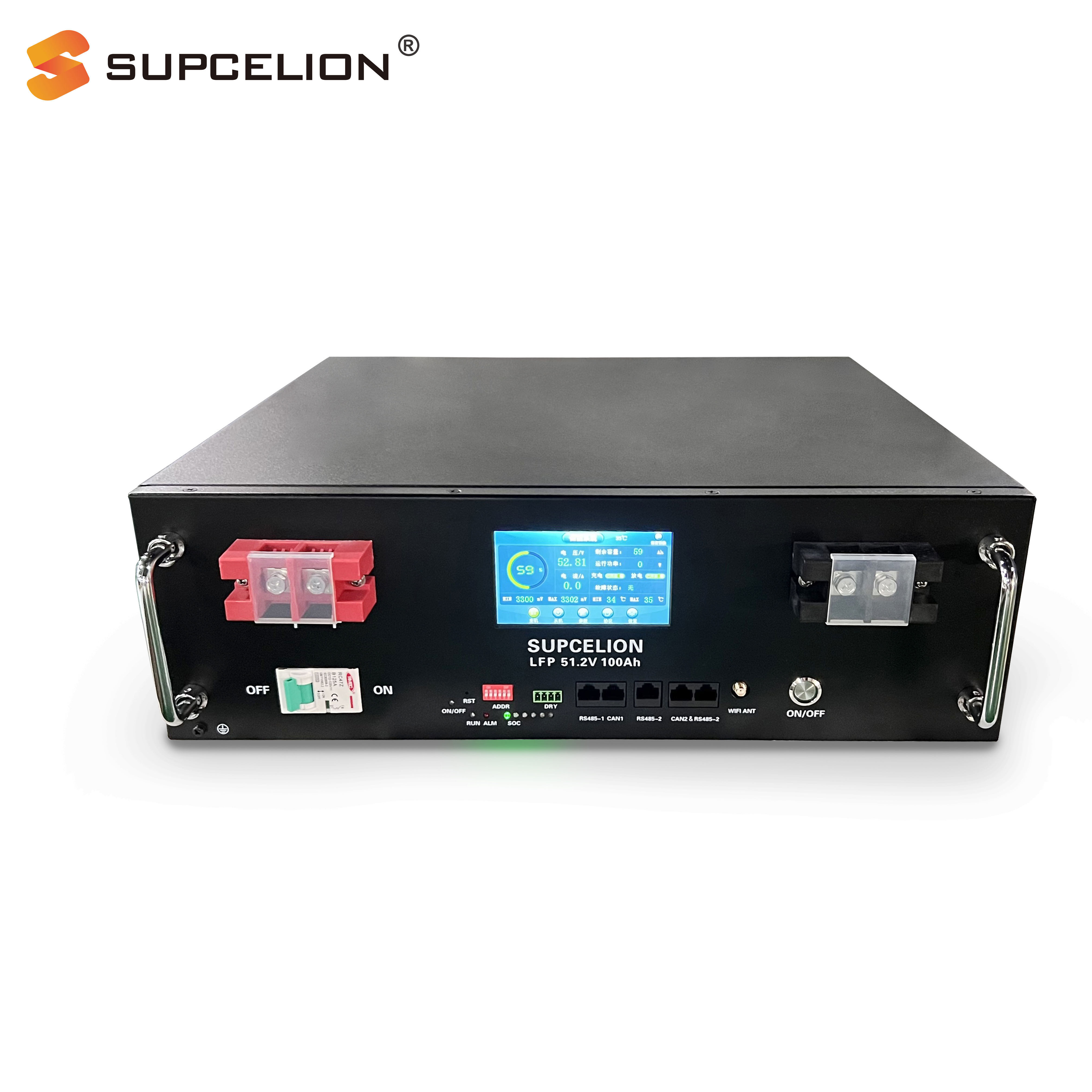 Supcelion LiFePO4 51.2V 100Ah Solid State Battery Deep Cycle 10-Year Warranty 4000-Cycle Low-Temp Protection /battery stack