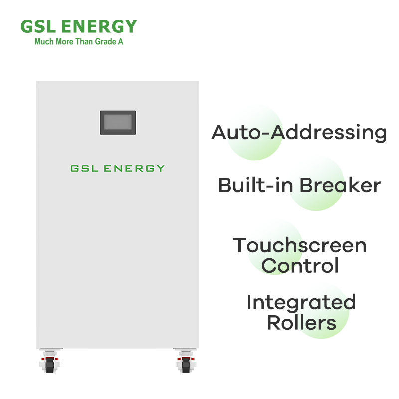 GSL ENERGY Lithium Ion Battery 20kWh 51.2V 400Ah Solar Battery With Wheel Home Storage LiFePO4 Battery 20kw Lithium Battery