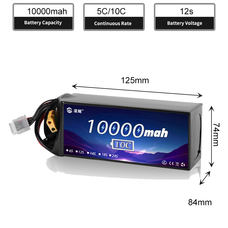 Professional 6S 10000mAh 10C Lithium Ion Battery Pack Factory Stock with Low Temperature Resistance to -40 Degrees Celsius