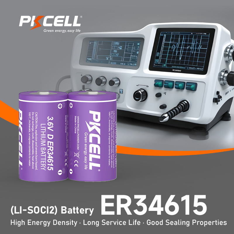 PKCELL 19000mAh Water Meter D Size Battery ER 34615 3.6V Lithium Thionyl Chloride Battery