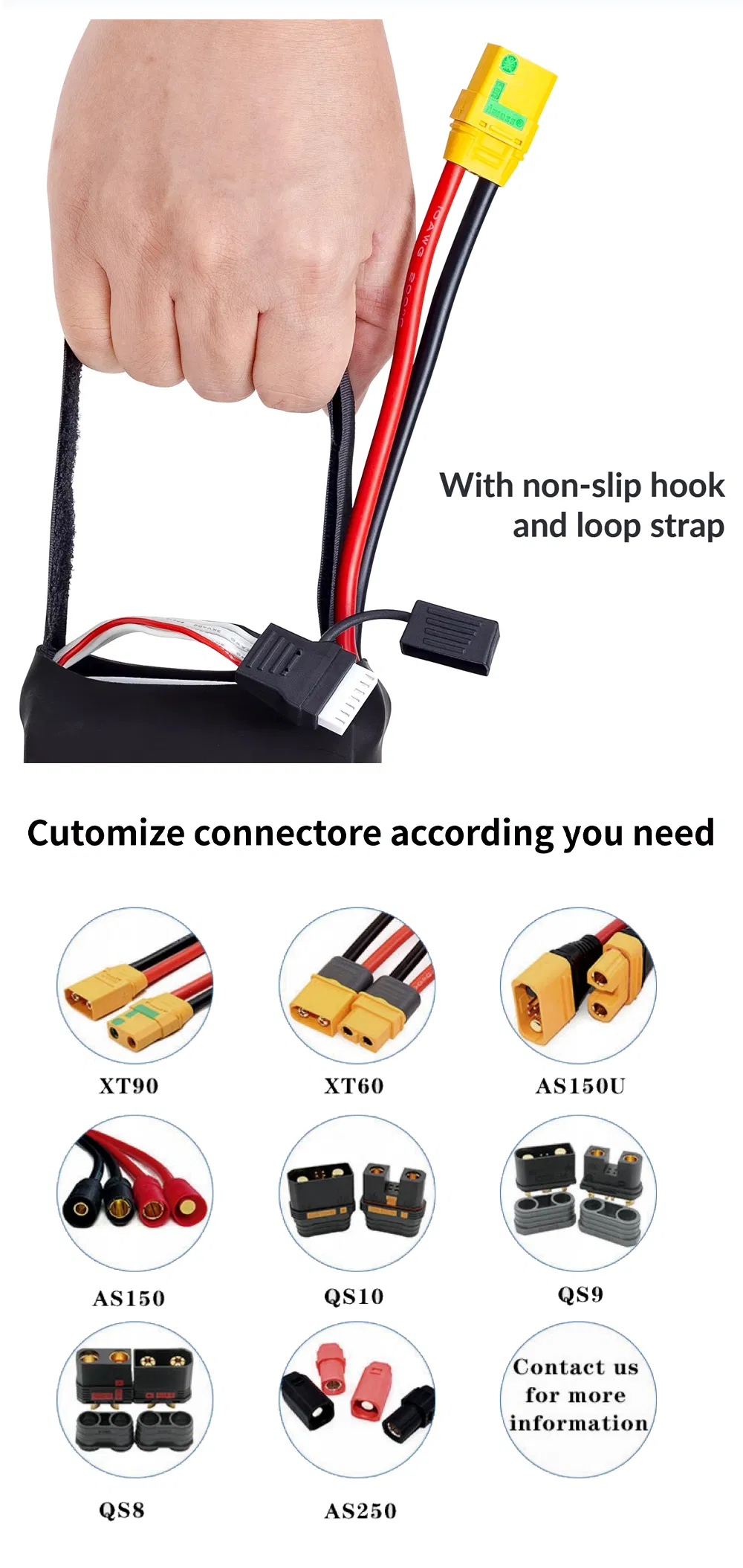 Customized Solid State Drone Fpv 60000mAh 6s/12s/14s/18s/24s 10c/20c Lipo Battery Lithium Ion Pack