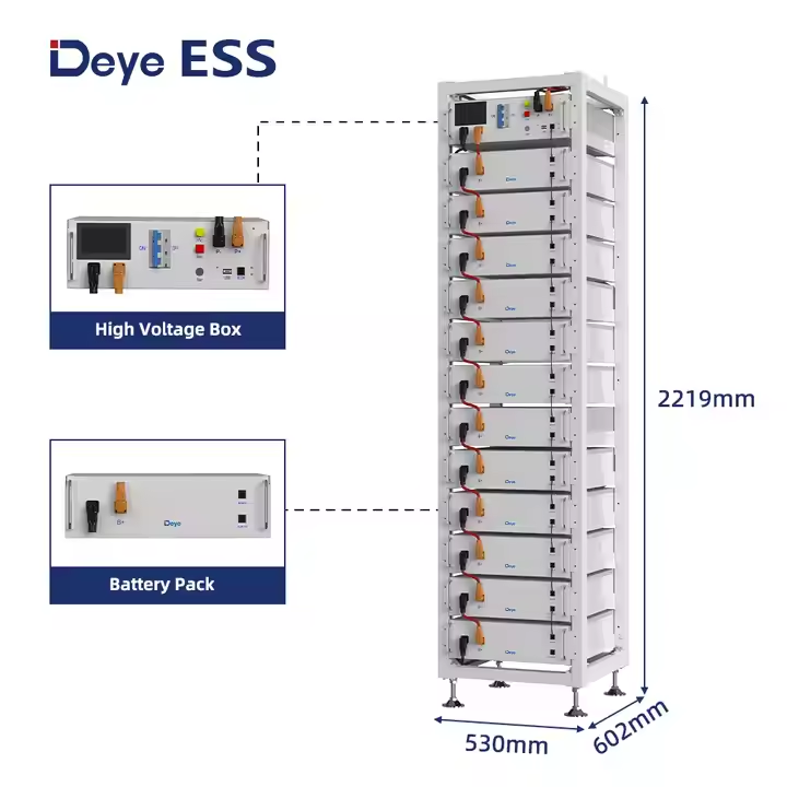 DEYE ESS BOS-G Pro 51.2V 100Ah High Voltage Deye Lithium Solar Battery 10Kwh 50Kwh 100kwh HV Battery for Commercial Industrial