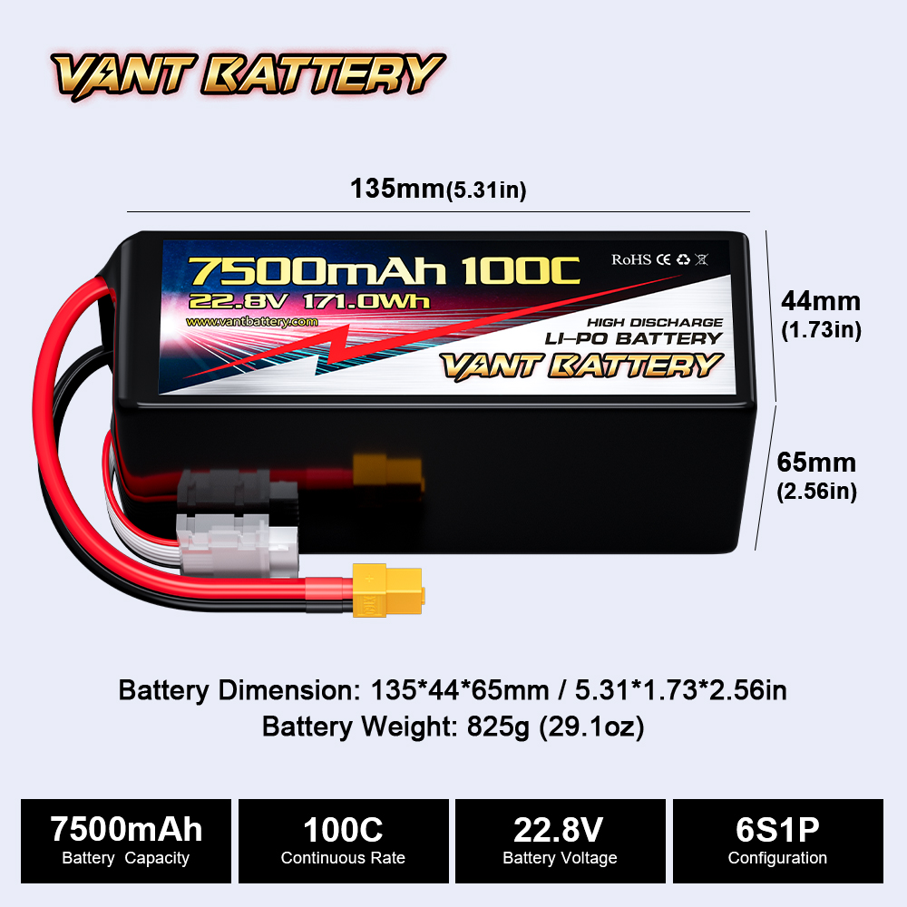 VANT Drone Battery Lihv 6S Fpv Lipo Battery 22.8V/23.1V 7500/8500/9000/10000/12000/16000mAh For FPV Racing &amp; Industrial Drones