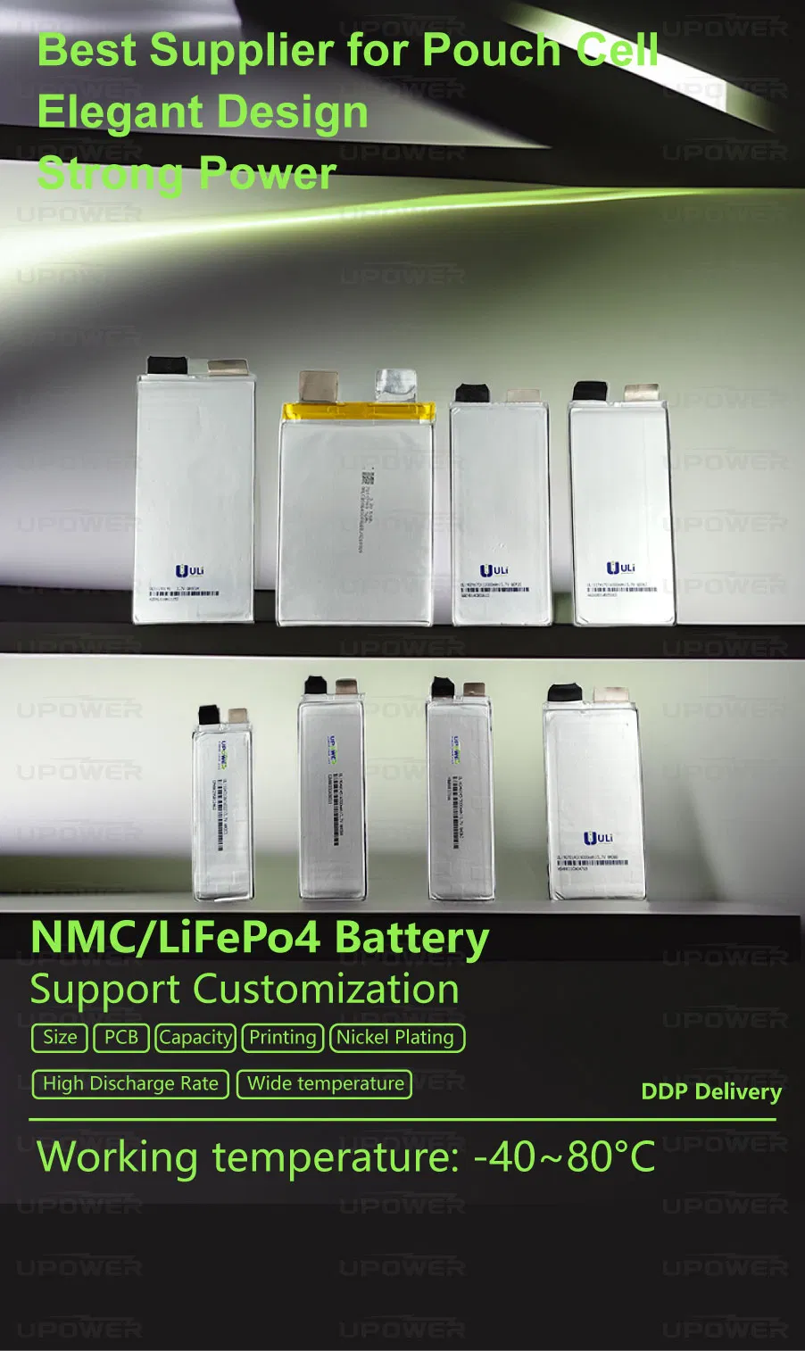 High Rate 3.7V 12.5ah 10c Semi Solid State Battery 350wh/Kg Nmc Pouch Cell for Delivery Drones