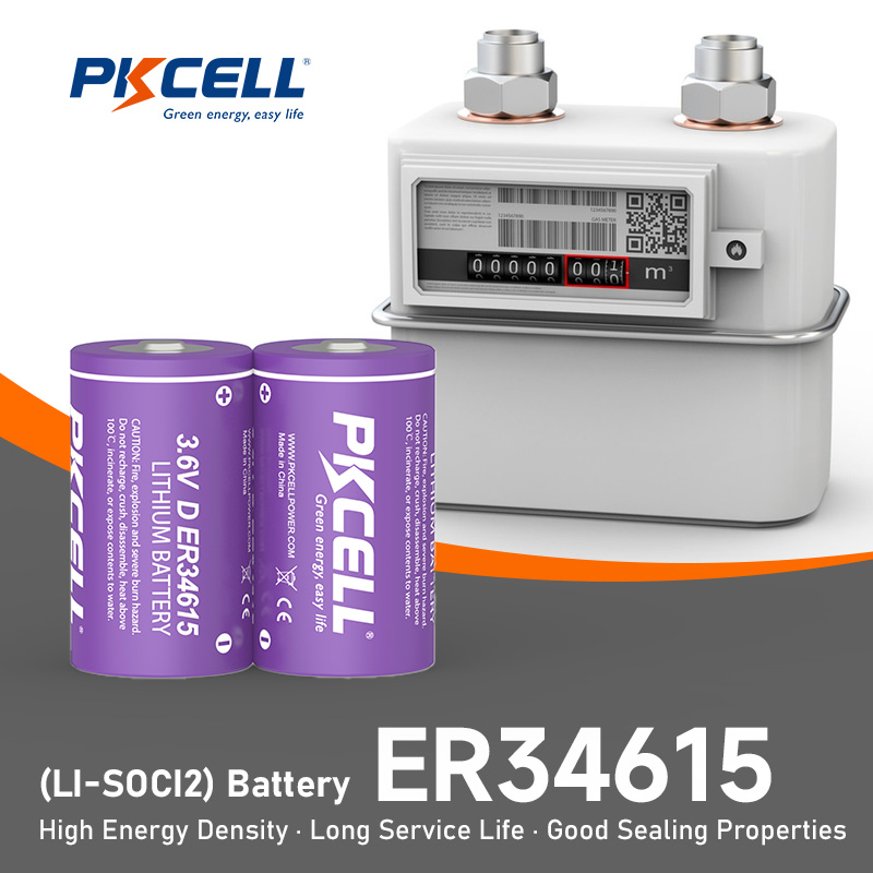 PKCELL 19000mAh Water Meter D Size Battery ER 34615 3.6V Lithium Thionyl Chloride Battery