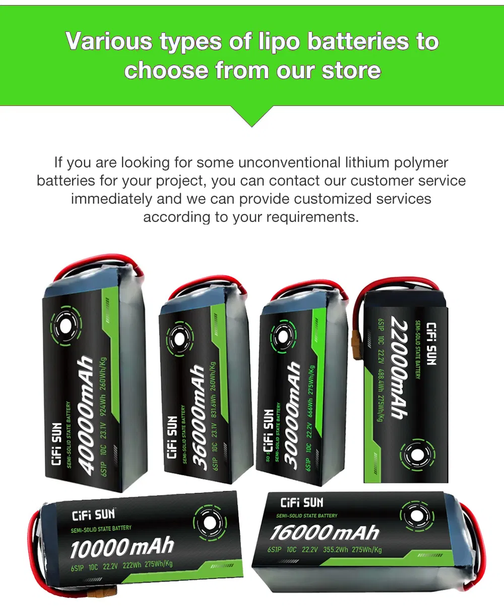 Semi-Solid State Battery 33000mAh Universal Voltage 6s 23.1V High-Density 10c Drone Battery Pack