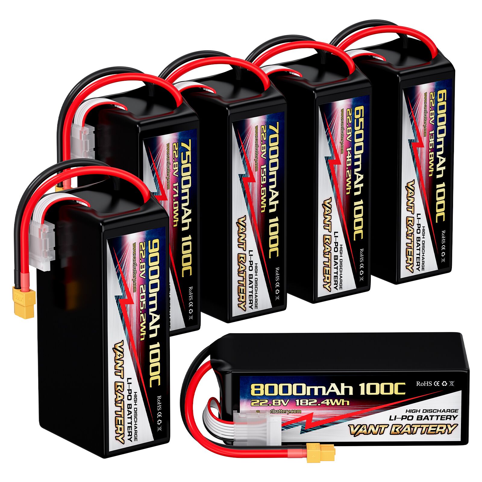 VANT FPV Drone Battery 6S Lipo 22.8V 6000/6500/7000/7500/8000/9000mAh 100C LiHV Battery For 7-8inch 400-450mm X8 10inch FPV