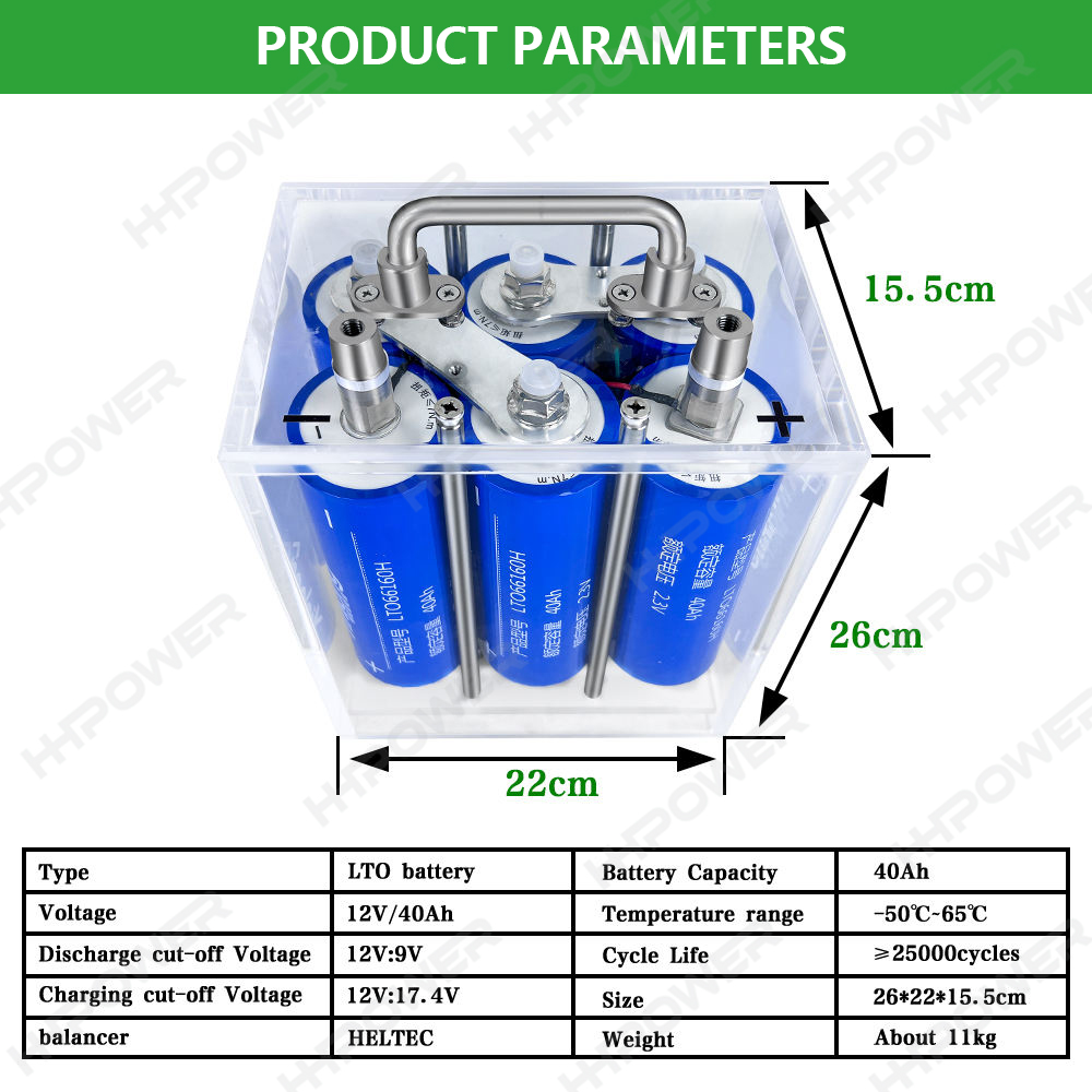 LTO 12V 40AH 35AH 30ah Large Single Lithium Titanate Battery Pack Low Temperature Resistant Power Cylindrical Lto Battery Pack