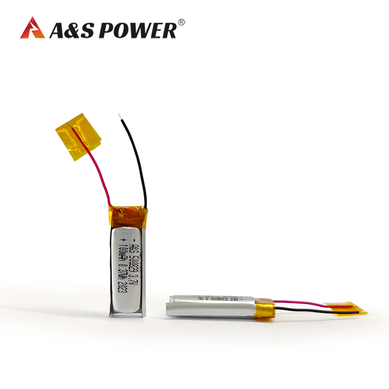 A&S Power Rechargeable Solid State Battery 500829 3.7V 10mAh 500 Cycles Lithium Battery for Mini Wearable Devices