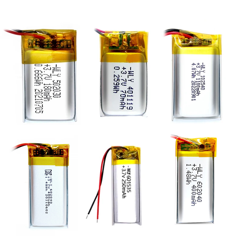 Rechargeable Custom Battery 3.7v 7.4v 11.1v 12v 250mah 500mah 1000mah 1200mah Lithium Polymer Battery For Remote Control