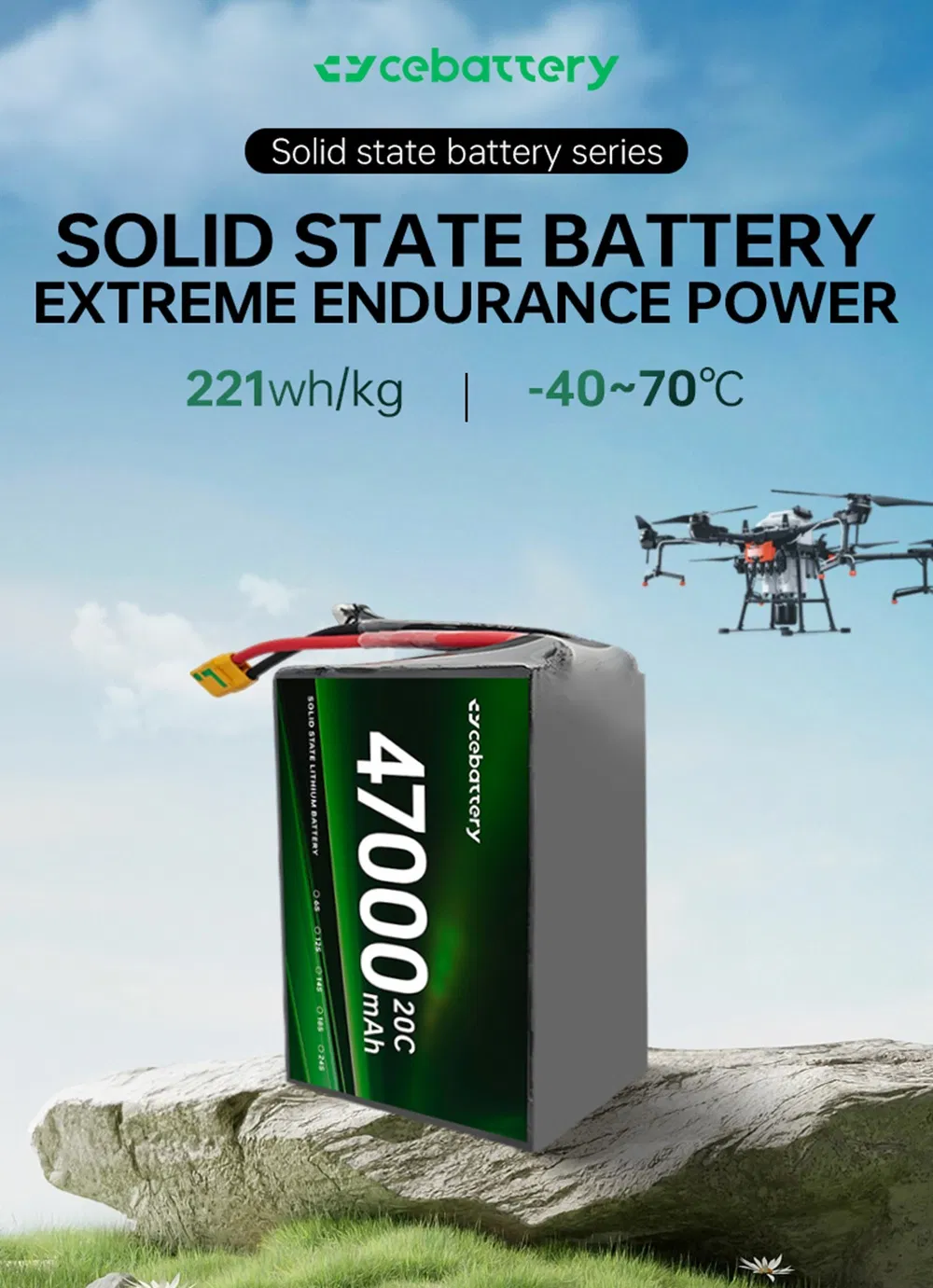 Original Factory 46000mAh-47000mAh 25c for Large Payload 100kg 500kg Drone Semi-Solid State 100V Rechargeable Lithium Ion Battery Pack for Drone