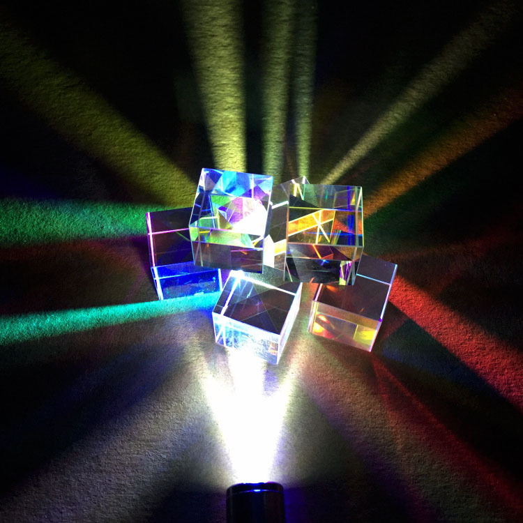 Premium 5-50mm Dichroic X-Cube Prism, Optical Beam Splitter Cube