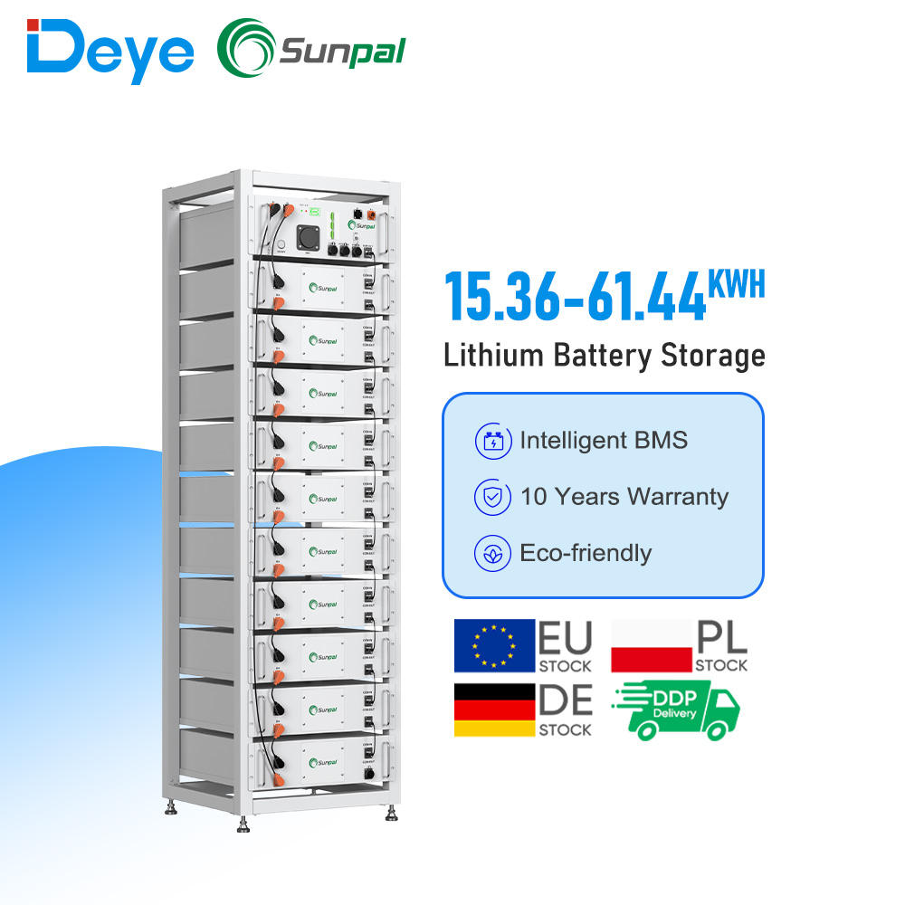 Deye Lifepo4 Battery Solar Storage 100Ah 200Ah 30KWh Lithium Battery Pack 10 Year Warranty