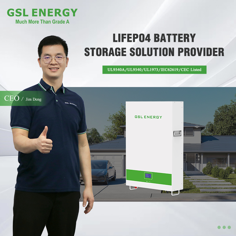 GSL ENERGY 48V 100ah 200ah 280ah Powerwall 51.2V LiFePO4 Battery CB CE UL IEC62619 Tier 1 Cells For Solar Energy Storage System