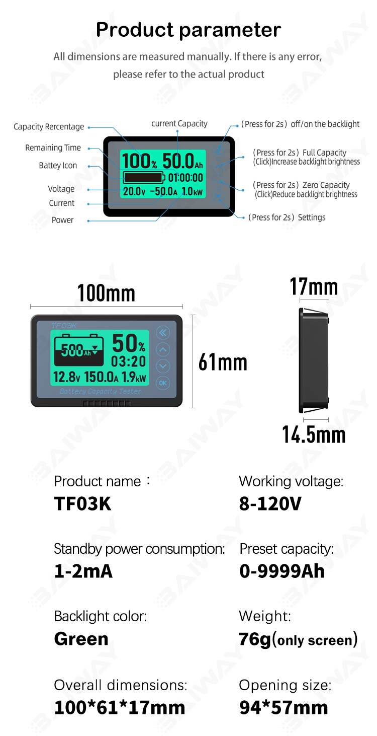 TF03K Battery Indicator Details