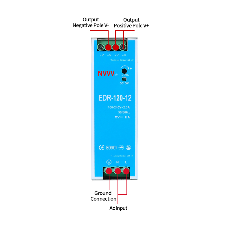 EDR-120W-12V DIN Rail Type Use  12V 120W Dc Ac Dc Switching Power Supply for Factory Automation