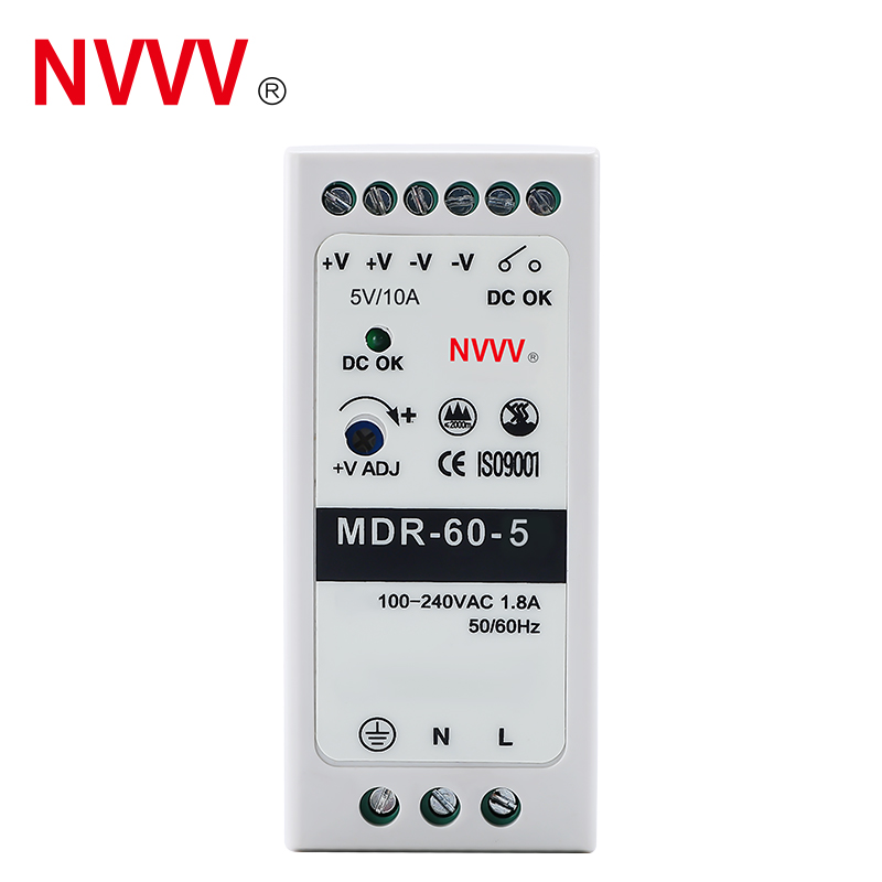 60W Din Rail Power Supply 5v 10A Ac to DC Switching Power Supply MDR- 60-5