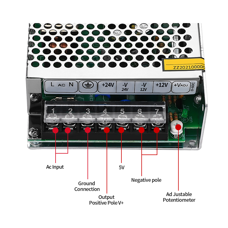 NVVV   60w 12v 24v  D-60C Industrial Switch Power Supply Three Groups of Output Switch Power Supply