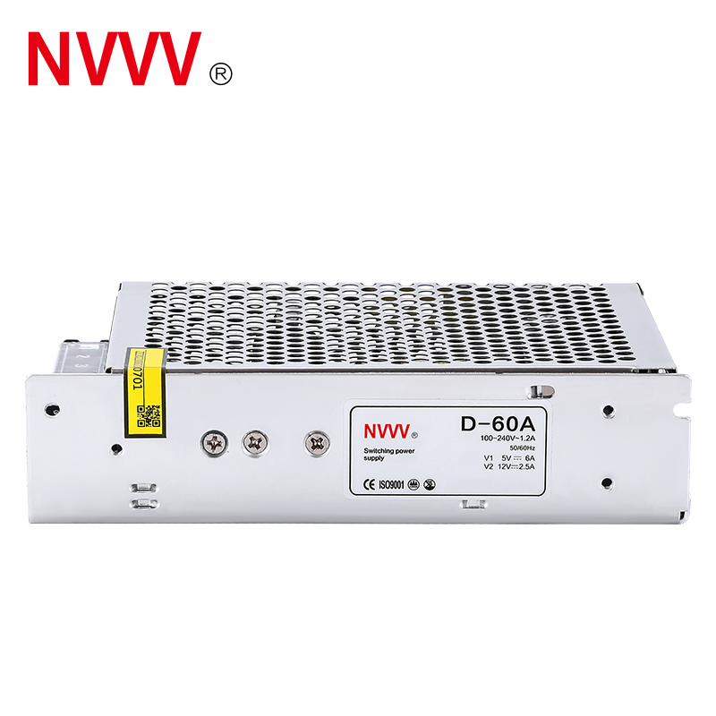 NVVV   Power Supply Unit D-60A 5V 12V Industrial Power Supply DUAL  Output Switch Power Supply