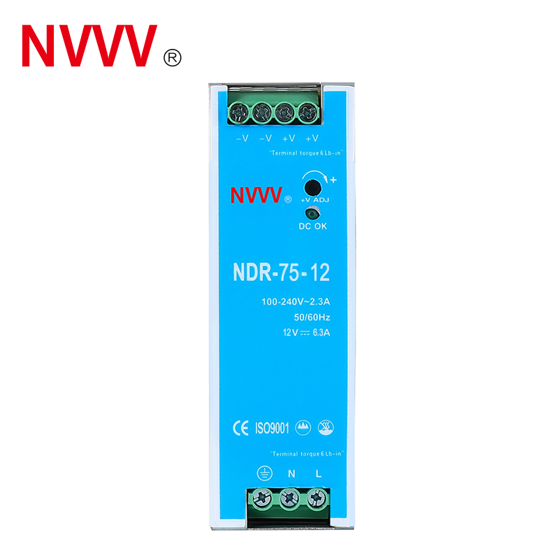 NDR 75W 12v NDR Din Rail Series SMPS Switching Power Supply AC DC for LED and Intelligent Equipment